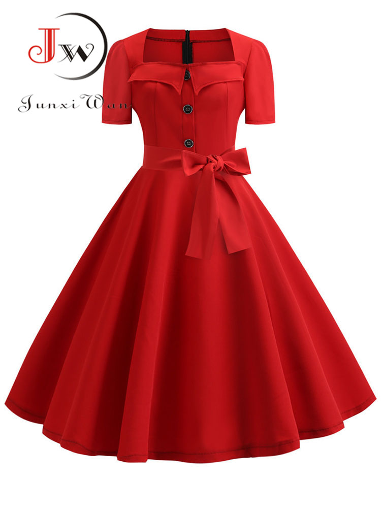 Women'S Fashion Of The 60S - Women Summer Dress Elegant Retro Vintage