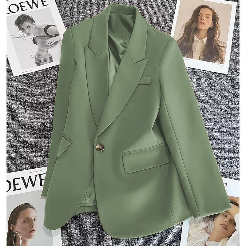 Velvet Blazer Women - Green Suit Jacket Women's Fashionable Single