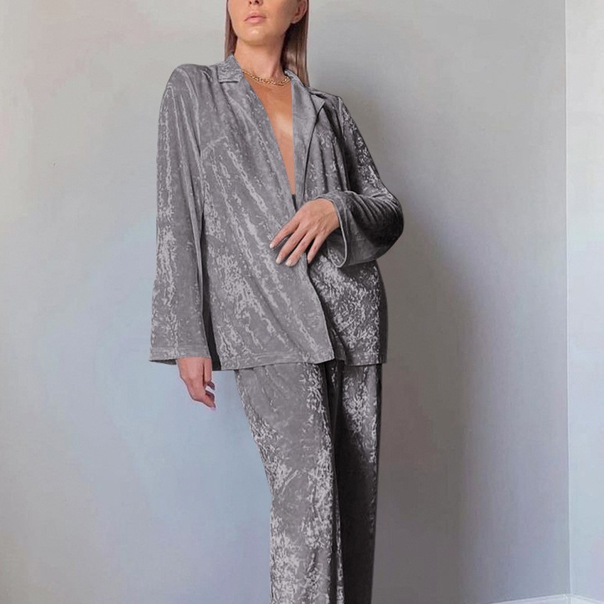 Women's 2-piece Sets Crushed V - Velvet Blazer Women review and price