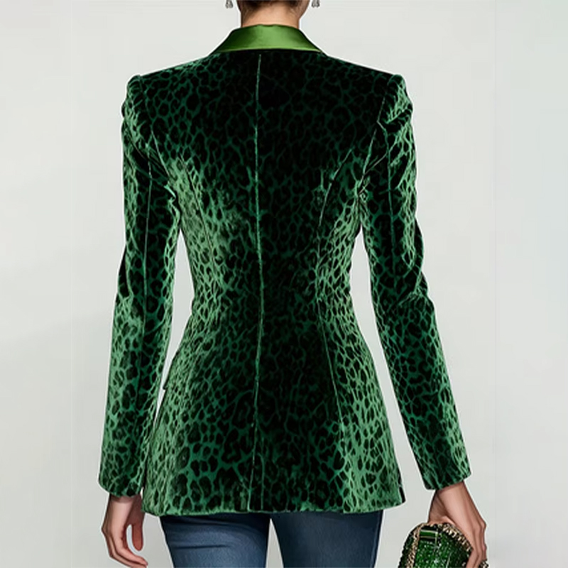 Fashion Women Leopard Print Sl - Velvet Blazer Women review and price