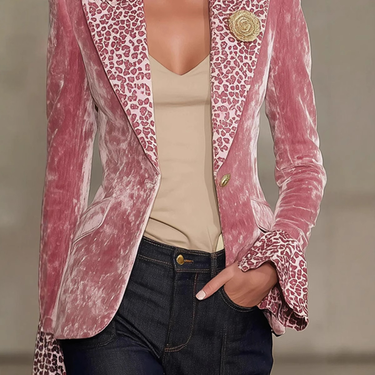 Women Velvet Blazer Leopard Pr - Velvet Blazer Women review and price