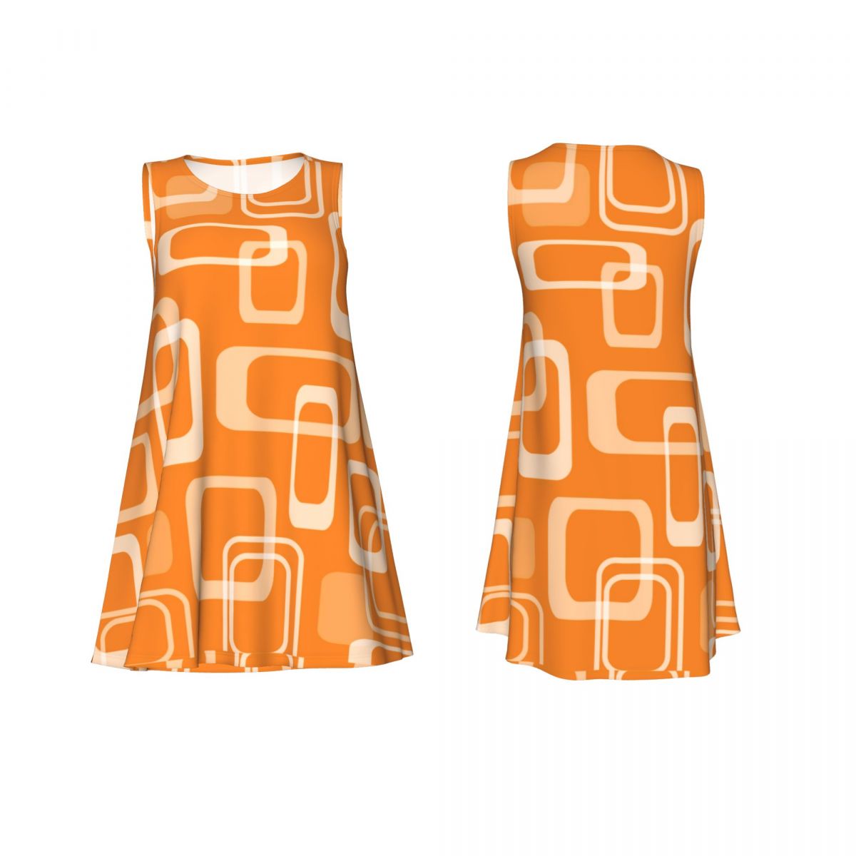 Orange Retro Mod Dress 60s Squ - Women'S Fashion Of The 60S review and price