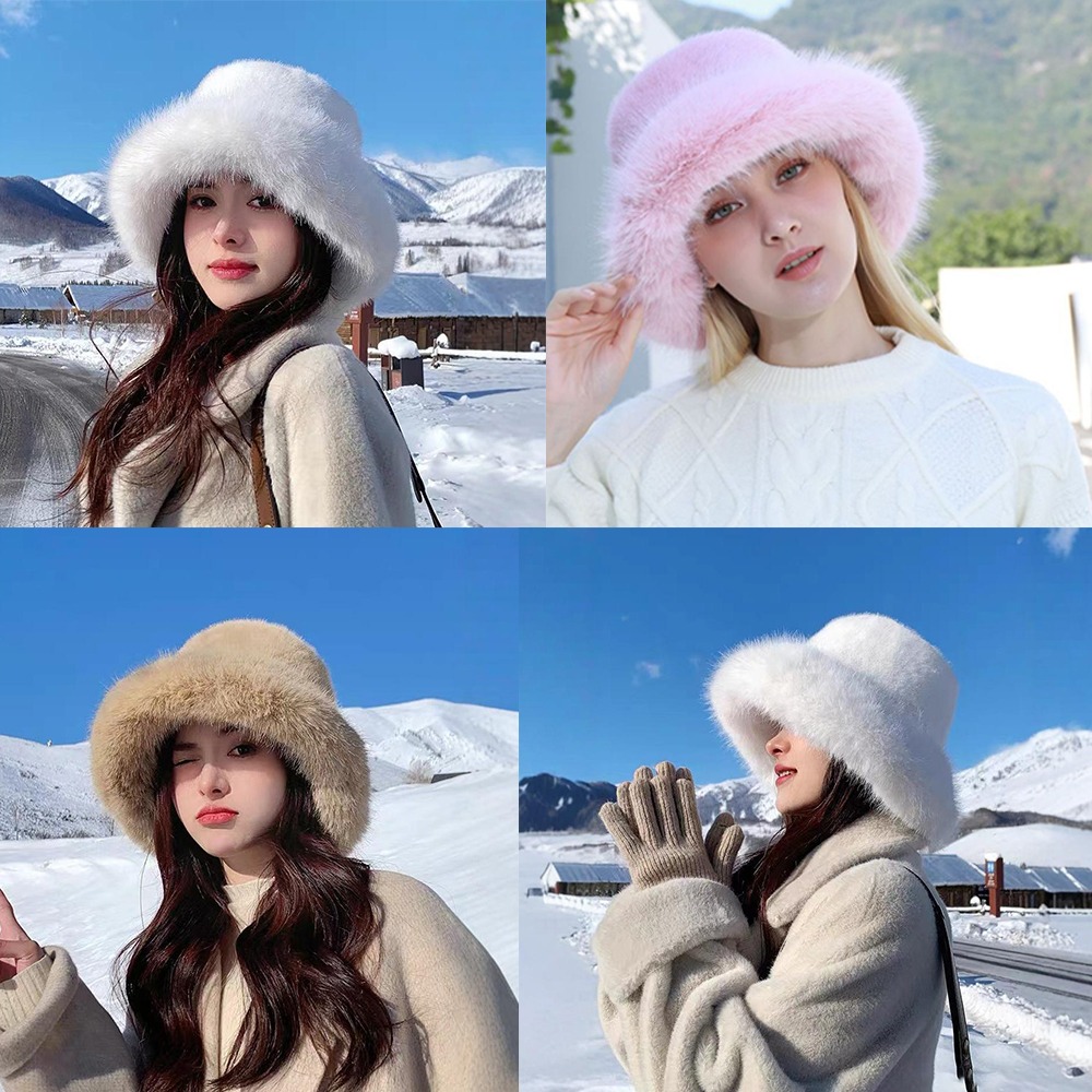 New Warm Fluffy Fur Bucket Hat - Bucket Hat Women review and price