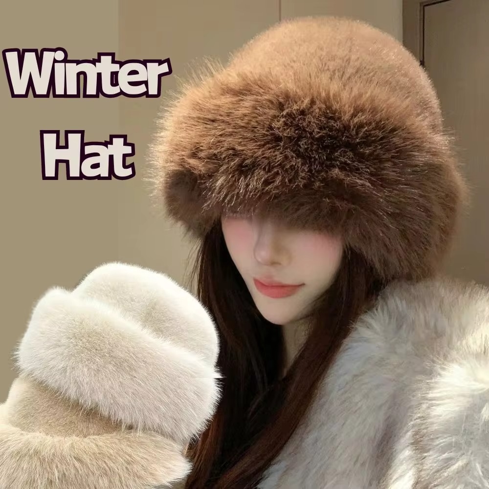 New Warm Fluffy Fur Bucket Hat - Bucket Hat Women review and price