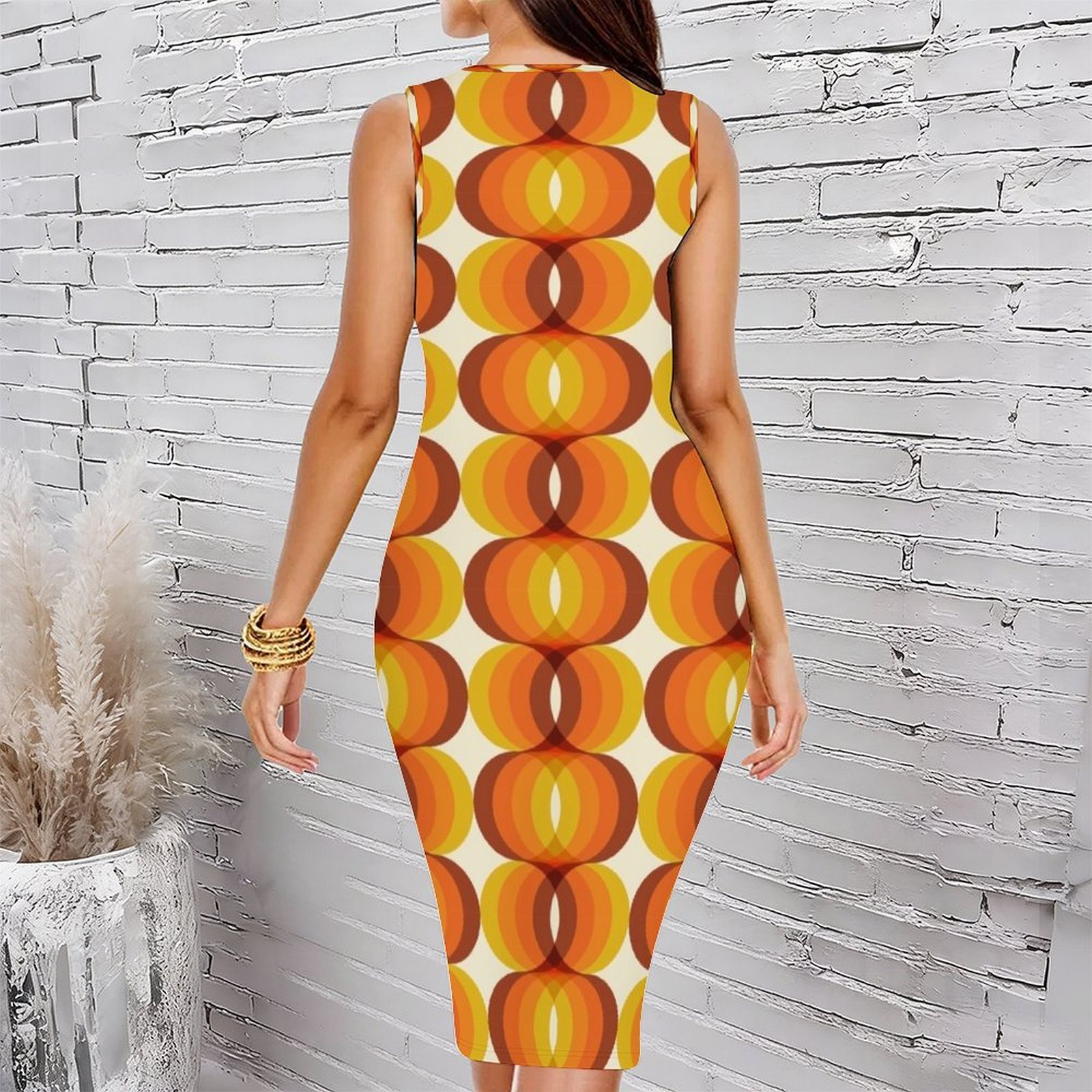 Orange, Brown, and Ivory Retro - Women'S Fashion In The 1960S review and price