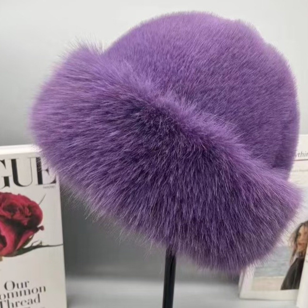 Fashion Headwear Fluffy Fur Wi - Bucket Hat Women review and price