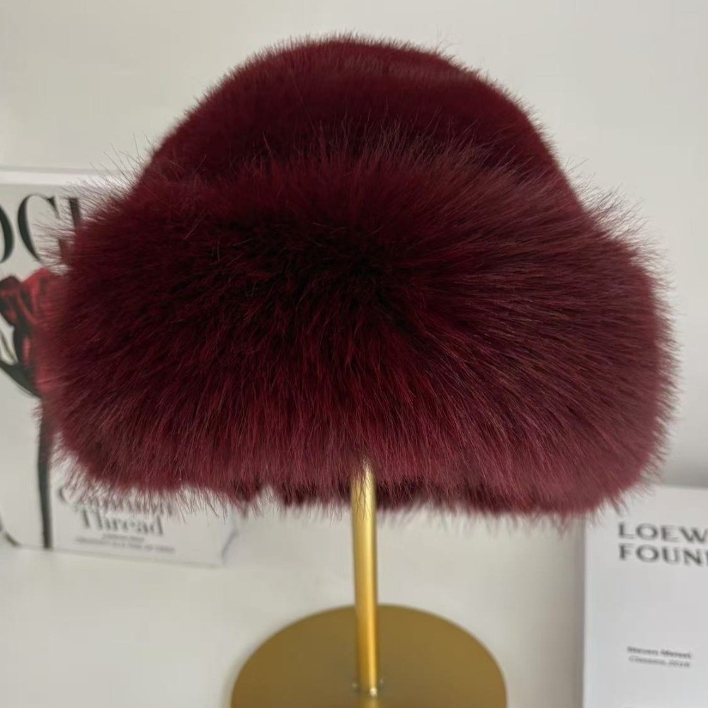 Fashion Headwear Fluffy Fur Wi - Bucket Hat Women review and price