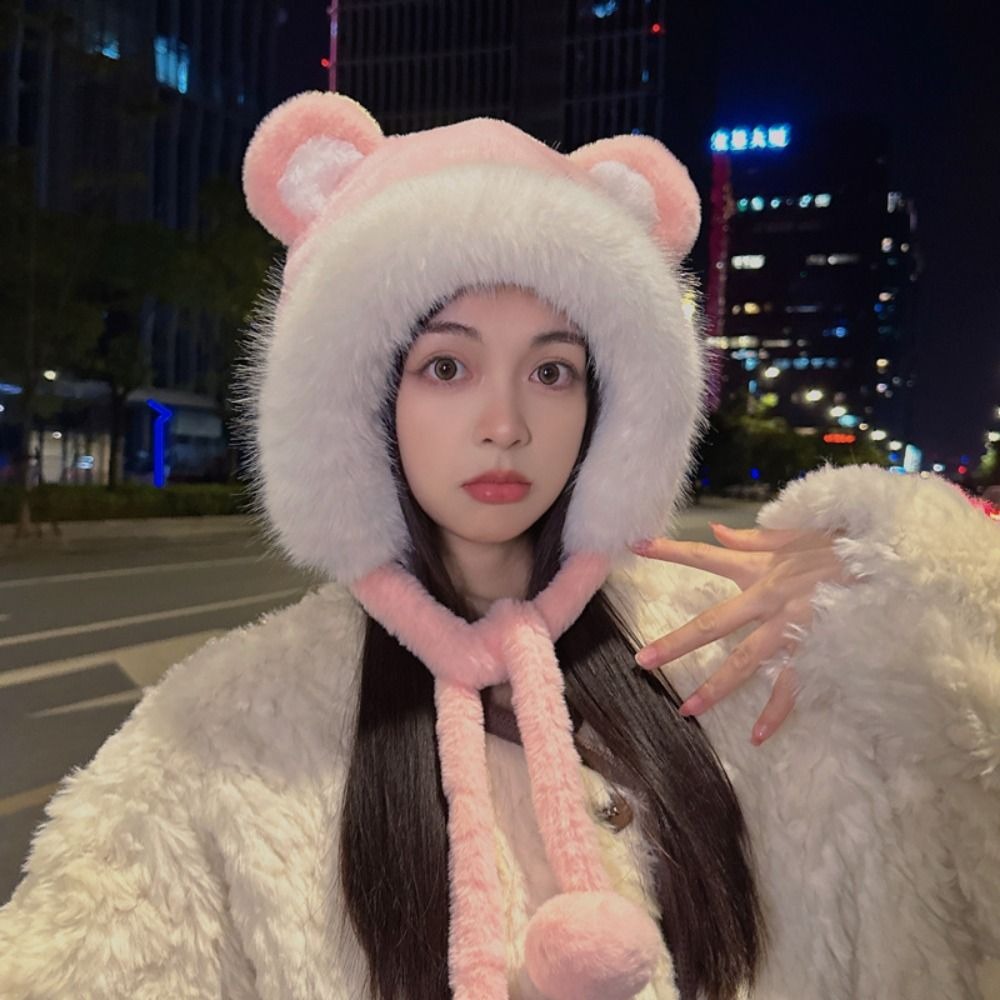 New Warm Winter Hat Woolen Ear - Bucket Hat Women review and price