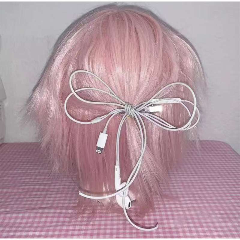 Headphone Wire Bow Hair Clip K - Women'S Y3K Fashion review and price