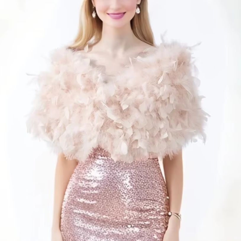 Real Turkey Feather Shawl with - Turkey Women Fashion review and price